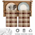 thumbnail image 5 of Brown Plaid Kitchen Towels Set of 3, Modern Abstract Ombre Gingham Checkered Absorbent Dish Towels for Kitchen, Microfiber Hand Towel, Quick Drying Tea Towel for Cleaning Decorative Dishcloths, 5 of 7