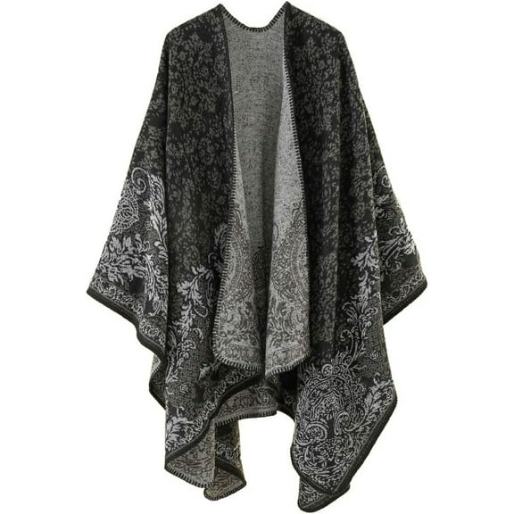 YooGuoGuo Knit Warm Ethnic Shawl Wraps for Women Fashion Lightweight Open Front Coat Pashmina Wrap Christmas Poncho Cape