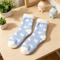 thumbnail image 7 of BESEW7 Warm Grippy Fuzzy Slipper Socks for Women, Soft Cozy Microfiber Heart Thick Sleep Socks for Home Sleep Lounge Travel Work Daily Wear A, 7 of 7