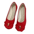 thumbnail image 4 of Viluyesy Womens Ballet Flats, Comfortable Elegant Floral Round Toe Slip-On Work Dressy Shoes Red US7.5, 4 of 4