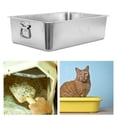 thumbnail image 6 of Bvdfgk Stainless Steel Cat Litter Box with Handle Kitten Potty Sturdy Scratch Resistant 40cmx30cmx10cm, 6 of 9