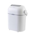 thumbnail image 1 of Bathroom Wastebasket with Lid, Plastic Wastebasket with Handle, Rectangular Slim Wastebasket Wastebasket for Living Room, Bedroom, Kitchen (White), 1 of 5