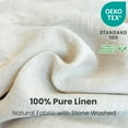 thumbnail image 2 of Simple&Opulence 100% Belgian Flax Linen Duvet Cover Queen Size -3 Pieces - Natural Flax French Country Bedding Set - Breathable Farmhouse Comforter Cover with Coconut Button Closure - Linen, 2 of 8