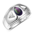 thumbnail image 1 of RYLOS Men's Rings Sterling Silver Ring Timeless Pear Shape Tear Drop Cabochon Gemstone & Diamond Rings; Cabochon Alexandrite Rings For Men Size 9, 1 of 5