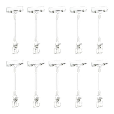 

Uxcell Adjustable Plastic Sign Clip 210mm 360 Degree Rotatable Bending Merchandise Clip for Store Office Clear 12 Pack