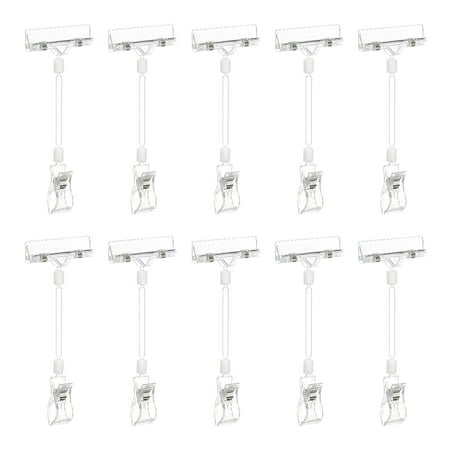 

Uxcell Adjustable Plastic Sign Clip 210mm 360 Degree Rotatable Bending Merchandise Clip for Store Office Clear 12 Pack