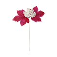 thumbnail image 2 of 13.4 Inch Autumn Thanksgiving Faux Floral Stem, Maple Leaves & White Berries, Bendable Polyester Wire Stem, Rustic Branch for Christmas Tree Wreath Indoor Outdoor Fall Home Decor,1PC, 2 of 5
