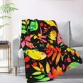 thumbnail image 2 of XMXT Flannel Warm Throw Blanket, Colorful Plant Leaves Bedroom Decor Blankets for Bed Couch Living Room, 50 x 70 inches, 2 of 9