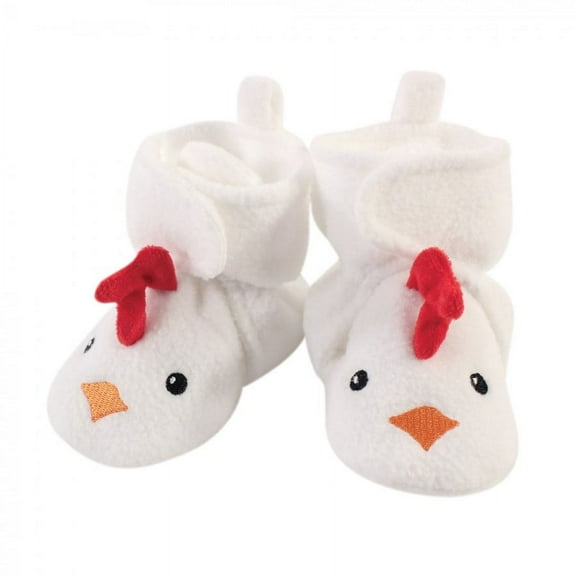 Hudson Baby Baby and Toddler Cozy Fleece Booties, Chicken, 0-6 Months