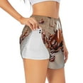 thumbnail image 3 of Lsque Coffee Beans Chocolate Splash Printed Women's Running Shorts with Liner Pockets,Elastic Quick Dry Workout Athletic Gym Yoga Shorts,Womens High Waist Shorts-Large, 3 of 9