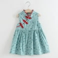 thumbnail image 5 of Chinese Girls Dress Flower Print Qipao Sleeveless Cheongsam Dresses Princess Birthday Party Costume 1-6 Years, 5 of 12