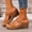 🔥 Brown, variant on Msgweeeg Womens Sandals Comfortable Womens Walking Shoes Women's Fashionable Casual Spring and Summer Versatile Plus Size Beach Wedge Heels Solid Color Peep Toe Open-Toe Sandals