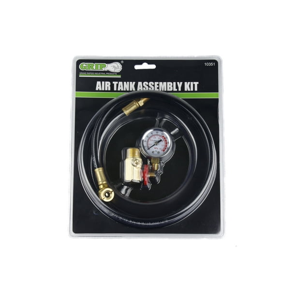 Air Tank Assembly Kit 4 ft Hose 0200 PSI Gauge 1/4" NPT Tire Chuck