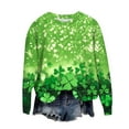 thumbnail image 2 of Ohufall Irish Shamrock Graphic Sweatshirt Women St Patricks Day Long Sleeve Tops Shamrock Sweater Irish Lucky Tunic Shirts Casual Loose Comfy Tops, 2 of 4