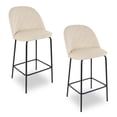 thumbnail image 1 of Sillas Altas Tapizadas para Barra de Cocina - Asiento Suave de Tela y Patas de Acero - Banco Desayunador Elegante para Uso Interior y Decoración del Hogar Set de 2 Sillas (Beige), 1 of 1