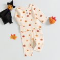 thumbnail image 2 of Gupgi 0-3 Years Toddler Girl 2PCS Halloween Clothes Set Long Sleeve Pumpkin Print Button Tops Drawstring Pants, 2 of 9