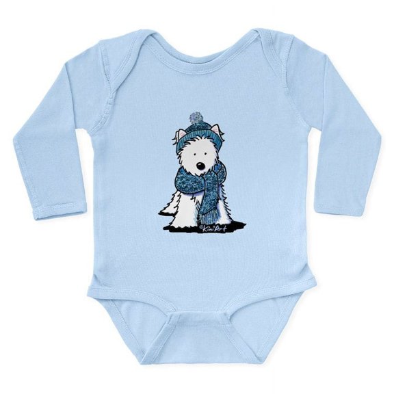 CafePress - Winter Sparkle Westie Long Sleeve Infant Bodysuit - Long Sleeve Cotton Baby Bodysuit