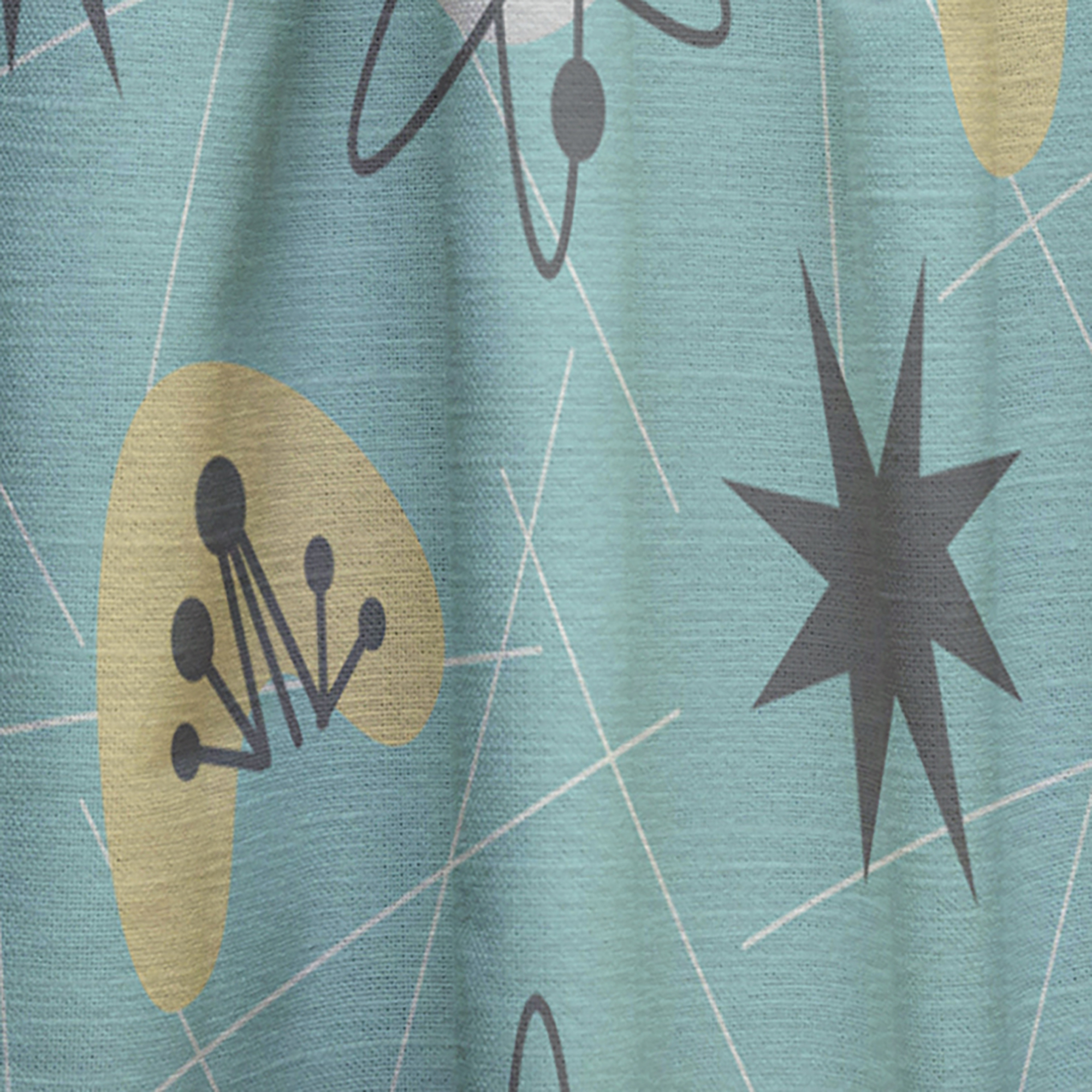 Designart '1950 Retro Pattern Shapes I' Mid-Century Modern Curtain Panel