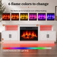thumbnail image 4 of Ktaxon 70" Farmhouse TV Stand with Fireplace, Wood Entertainment Center with LED for TVs up to 80", 4 Barndoor Storage, 23" Electric Fireplace Mantel, White, 4 of 7