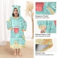 thumbnail image 3 of FORMRS Wearable Blanket Hoodie with Sleeves for Kids Cozy Flannel Sweatshirt, Blue Beach Pattern, 3 of 7