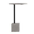 thumbnail image 3 of HomeRoots 402276 24 in. Faux Marble Round End Table, Black & White, 3 of 5