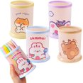 thumbnail image 1 of Paquete de 4 portalápices, lindo portalápices para escritorio, taza para bolígrafo de dibujos animados, caja Caddy, soportes para brochas de maquillaje para niñas y niños, 1 of 5