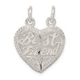 thumbnail image 3 of 925 Sterling Silver Best Friend 2-piece Break apart Heart Charm Pendant, 3 of 5