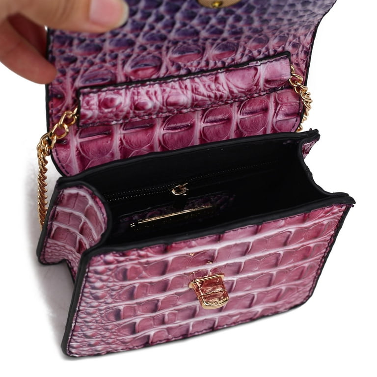MKF Collection River Women's Crossbody Bag, Gradient Crocodile