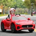 thumbnail image 3 of Gymax Voiture Électrique 12 V pour Enfants Maserati GranCabrio sous Licence avec Télécommande et Musique Rouge, 3 of 10