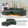 thumbnail image 5 of Harper & Bright Designs L-Shaped Sectional Sofa Set, 4-Seat Couch with Wooden Storage Compartment, Chenille Upholstered Sectional Sofe for Living Room, Green, 5 of 18
