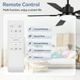 thumbnail image 3 of ALKAFY 48" Farmhouse Ceiling Fan with Light and Remote, 6-Speed Reversible DC Motor, LED Flush Mount Ceiling Fan for Bedroom, Black Modern Quiet Ceiling Fan with 5 Wood Blades, 3 of 10