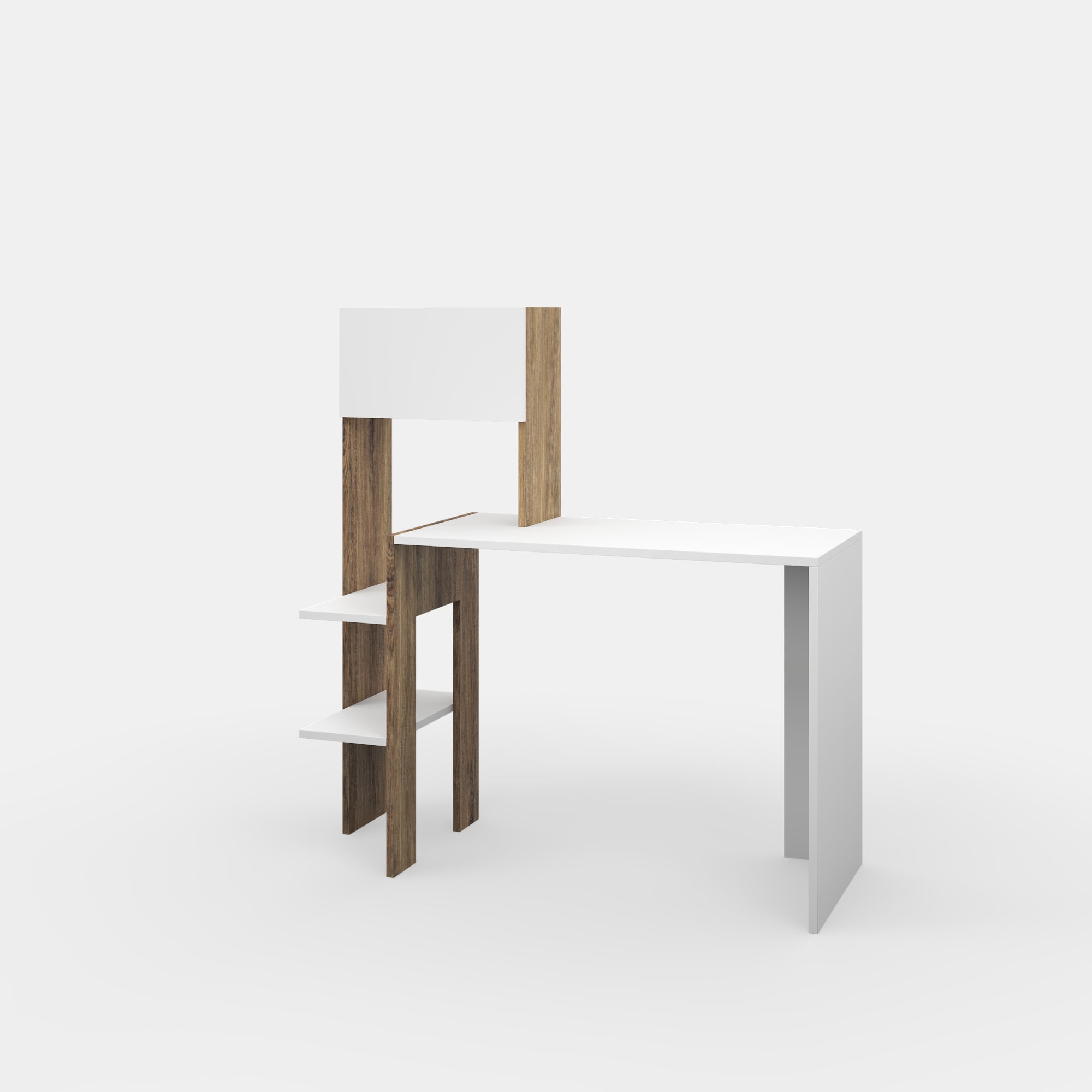 Ada Home Decor Furniture 3 Tier White Walnut Rebecca Modern Desk