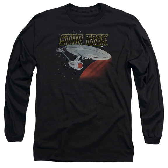 Star Trek Men's Retro Enterprise Long Sleeve XX-Large Black