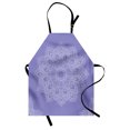 thumbnail image 1 of Oriental Apron, Monochrome Design Floral Mandala Folkloric Ornament Lace Looking Print, Unisex Kitchen Bib with Adjustable Neck for Cooking Gardening, Adult Size, Lavender Blue White, by Ambesonne, 1 of 4