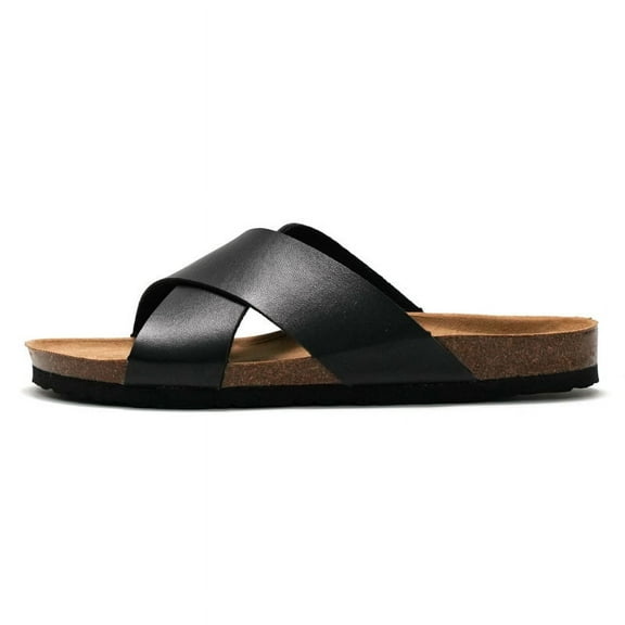 Men's Cork Sandals Cross Strap Comfortable Beach Slides