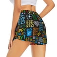thumbnail image 3 of Disketp Happy Father Day Print Women's Shorts Workout Shorts for Athletic Gym Running Shorts with Phone Pockets X-Large, 3 of 8