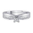 thumbnail image 2 of KATARINA Diamond Engagement Ring with a Princess Cut Center Stone with Band in 14K White Gold (1/3 cttw), 2 of 5