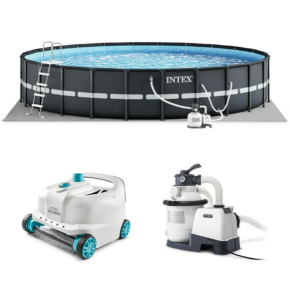 INTEX 18ft x 52in Ultra XTR Above Ground Swimming Pool, Sand Filter Pump, & Automatic Vacuum Cleaner