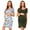 White flower/Army green（2-pack）, variant on Female Short Sleeve Knee-Length Maternity Dress Side Ruched Pregnancy Bodycon Dress 2-Pack