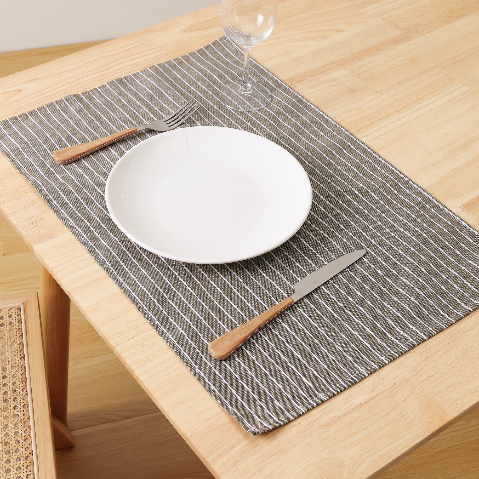 Unique Bargains Stripe Kitchen Towels Highly Absorbent Long-Lasting Hand Towels Brown 2pk