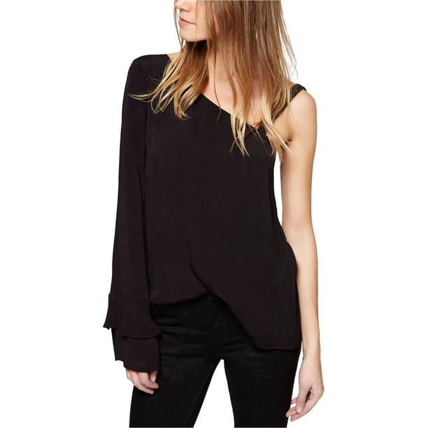 Sanctuary Clothing - Blusa de un solo hombro para mujer, color negro, talla mediana