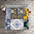 thumbnail image 2 of Ambesonne Colorful Quilted Coverlet 3 Pcs, Boho Portugese Tiles, Queen Size, Multicolor, 2 of 2