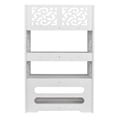 thumbnail image 5 of 4 Tiers Carved Shoe Rack Wood-plastic Board, White, 5 of 10
