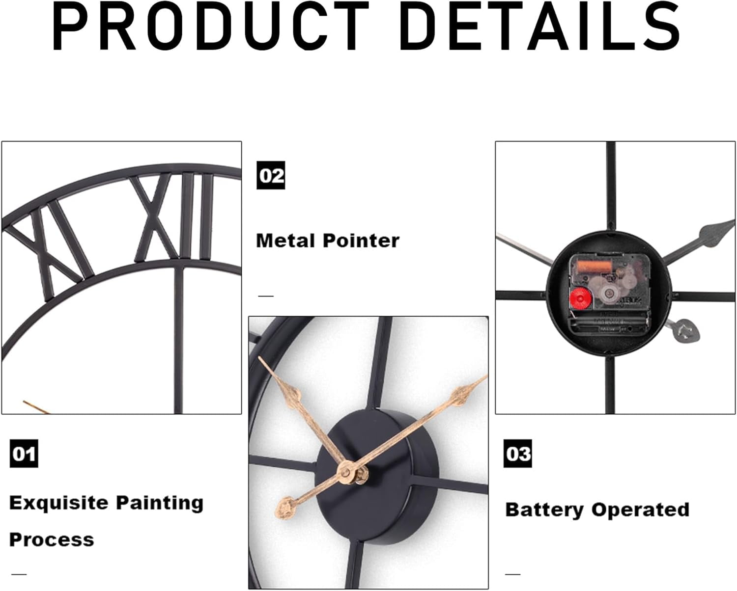 14 Inch Modern Wall Clock, Kitchen Clocks Wall Battery Operated, Silent Analog Large Wall Clock for Living Room/Bedroom/Dining Room Decor
