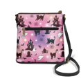thumbnail image 2 of HELLHERO Waterproof Crossbody Bag for Daily Outings Shopping Daily Use, PU Leather Adjustable Strap Stylish Purse, Ghost Cat Pattern, 2 of 7
