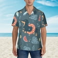 thumbnail image 2 of Honeii Watermelons Dachshunds Print Men’s Hawaiian Shirt,Classic Button-Down Short Sleeve Shirt, for Beach, Vacation, and Outdoor Activities,3X-Large, 2 of 7
