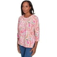 thumbnail image 3 of Alfred Dunner Womens Petite Embellished Crewneck Paisley Top, 3 of 4