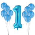 thumbnail image 1 of Billuyoard 11 Uds. Globos de confeti de látex de ágata para niño y niña, decoración para fiesta de 1er cumpleaños, globos de aluminio Kits de decoración para fiestas Ágata azul, 1 of 6