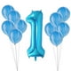 thumbnail image 1 of Billuyoard 11 Uds. Globos de confeti de látex de ágata para niño y niña, decoración para fiesta de 1er cumpleaños, globos de aluminio Kits de decoración para fiestas Ágata azul, 1 of 6