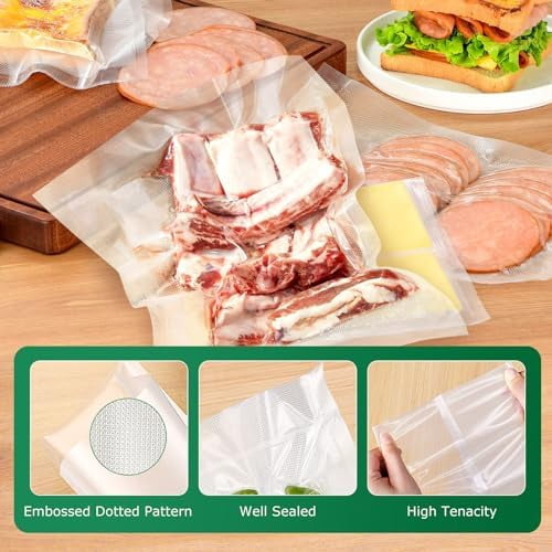 Vacuum Sealer Bags Pint Size 100 Pack 6"x10", Seal a Meal Vac Sealers, Sous Vide Vacuum Safe, BPA Free, Heavy Duty Commercial Grade, Precut Storage Bag Universal Design